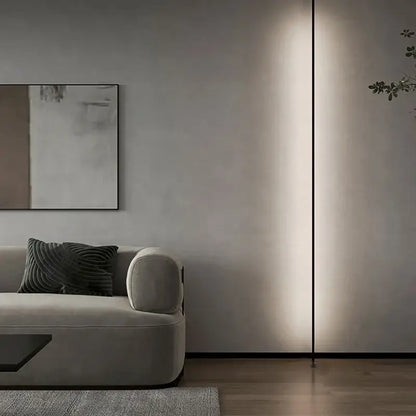 Minimalist off white linear wall light living room remote control