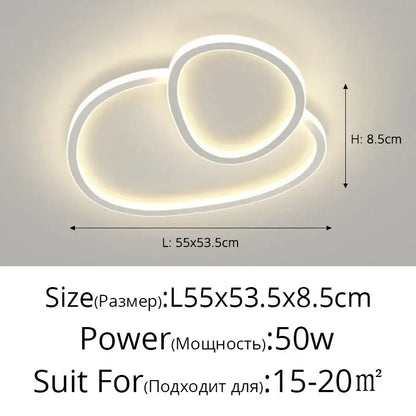 Modern cloud white led smart chandelier bedroom light