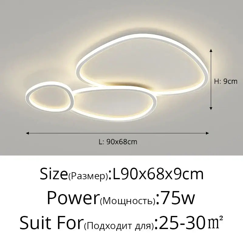 Modern cloud white led smart chandelier bedroom light