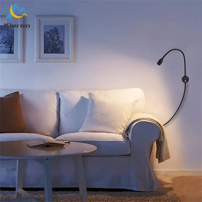Silver flexible led snake wall lamp bedroom reading light