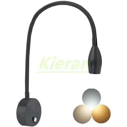 Silver flexible led snake wall lamp bedroom reading light