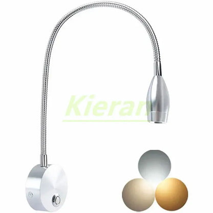 Silver flexible led snake wall lamp bedroom reading light