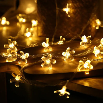 Warm white led snowflake christmas lights living room decor
