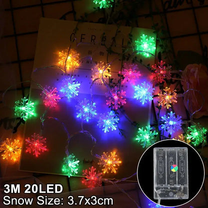 Warm white led snowflake christmas lights living room decor