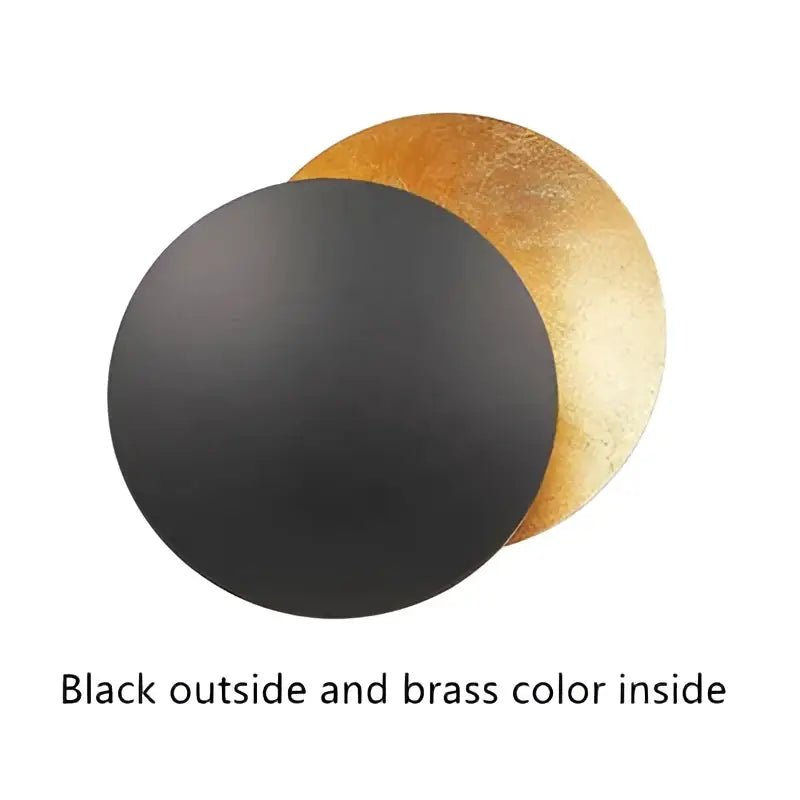 Modern black and gold led solar eclipse wall lamp bedroom sconce