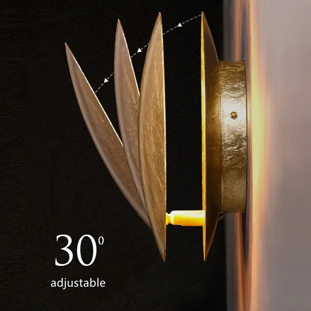Modern black and gold led solar eclipse wall lamp bedroom sconce