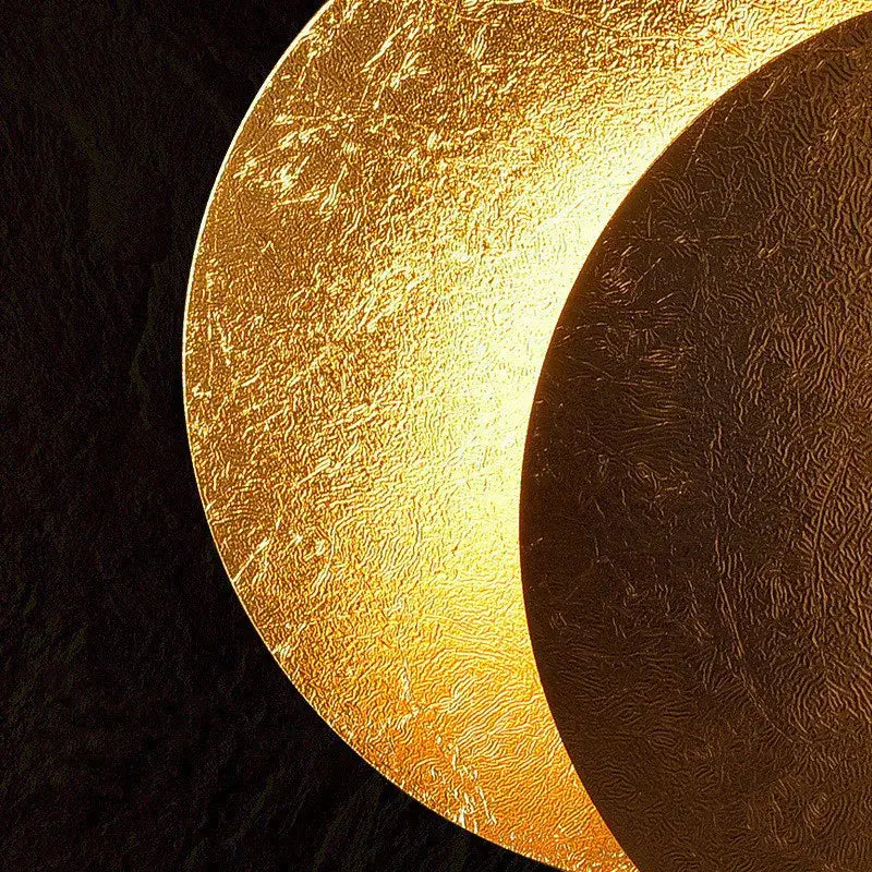 Modern black and gold led solar eclipse wall lamp bedroom sconce
