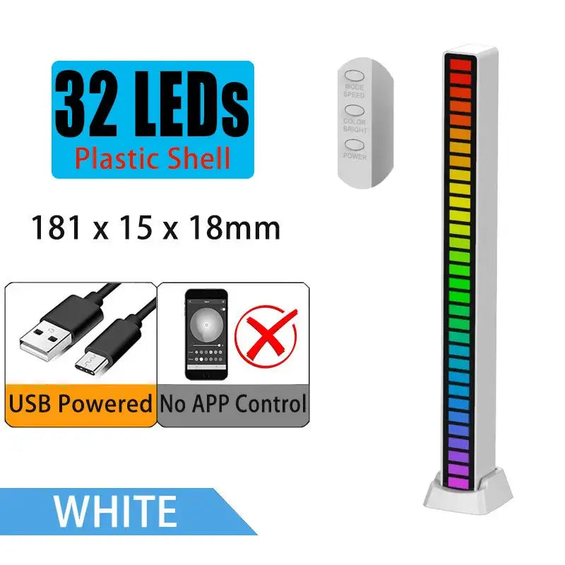 Sleek rainbow sound control light bar set for living room entertainment