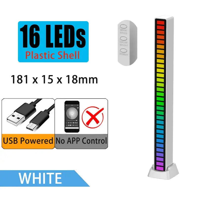 Sleek rainbow sound control light bar set for living room entertainment