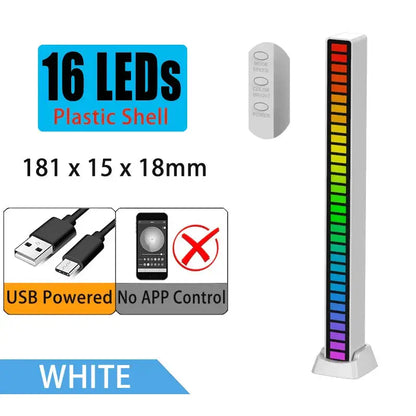 Sleek rainbow sound control light bar set for living room entertainment