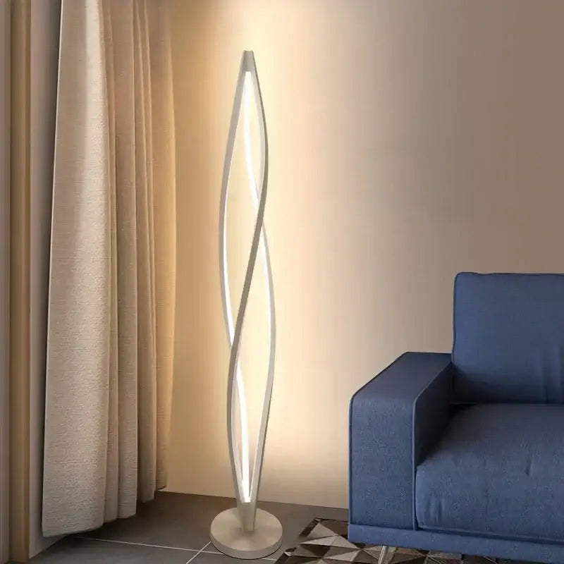Modern white led spiral aluminum pendant light dining room