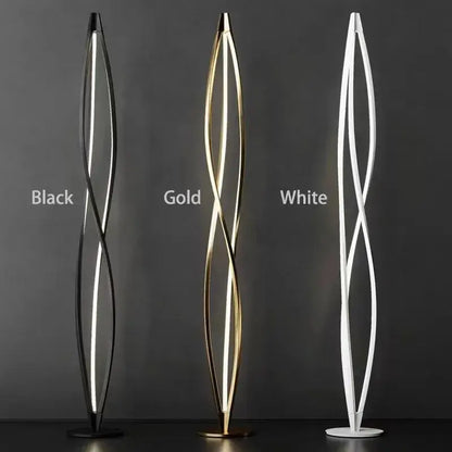 Modern white led spiral aluminum pendant light dining room