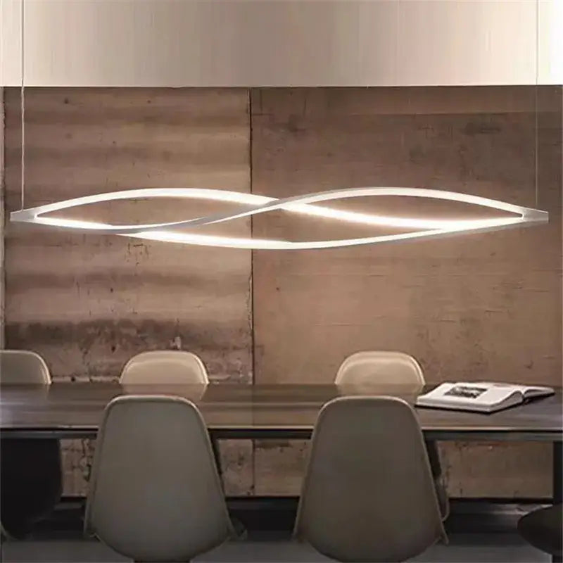 Modern white led spiral aluminum pendant light dining room