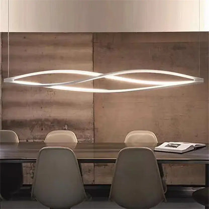 Modern white led spiral aluminum pendant light dining room