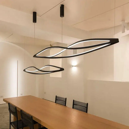 Modern white led spiral aluminum pendant light dining room