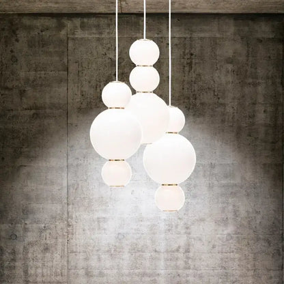 Modern white and gold spiral ball pendant kitchen led light