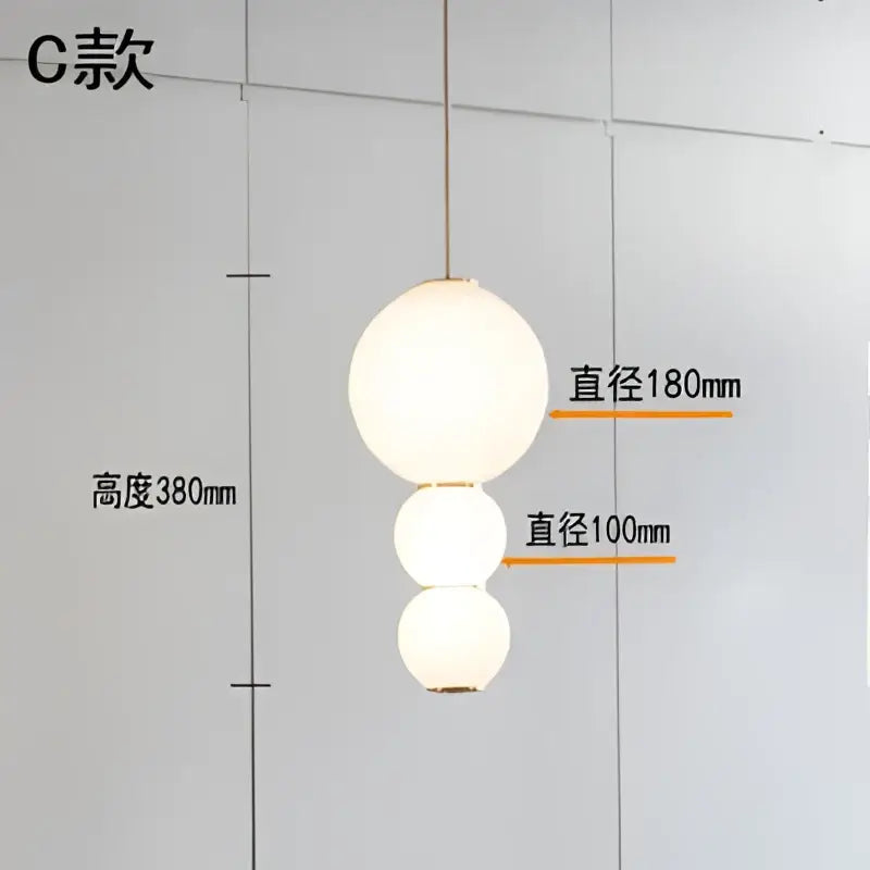 Modern white and gold spiral ball pendant kitchen led light