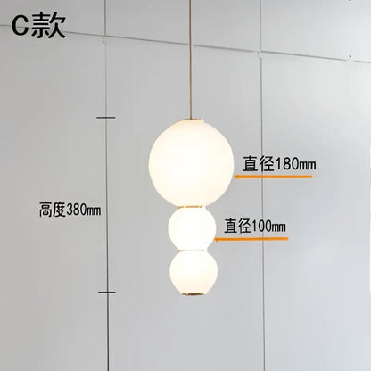 Modern white and gold spiral ball pendant kitchen led light