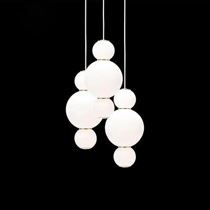 Modern white and gold spiral ball pendant kitchen led light