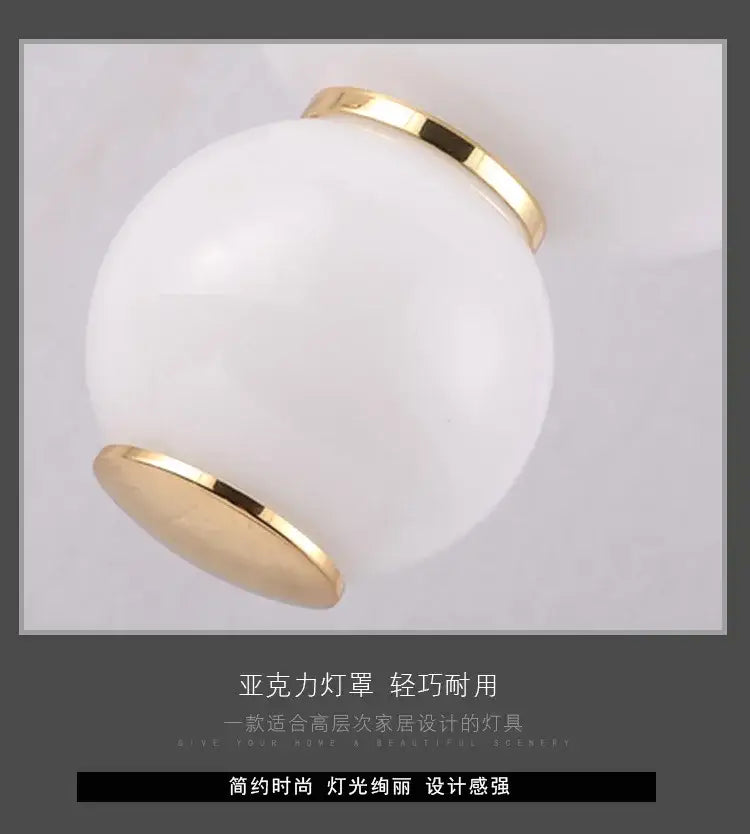 Modern white and gold spiral ball pendant kitchen led light