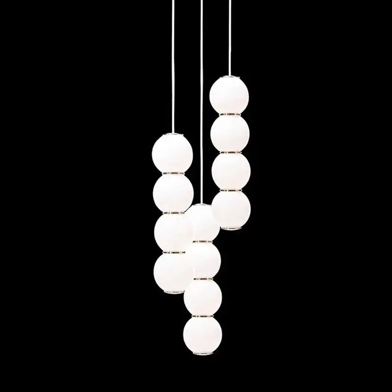 Modern white and gold spiral ball pendant kitchen led light