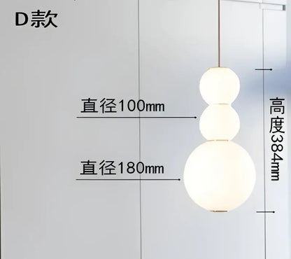 Modern white and gold spiral ball pendant kitchen led light