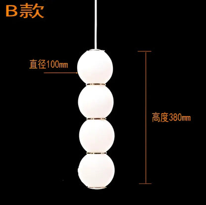 Modern white and gold spiral ball pendant kitchen led light