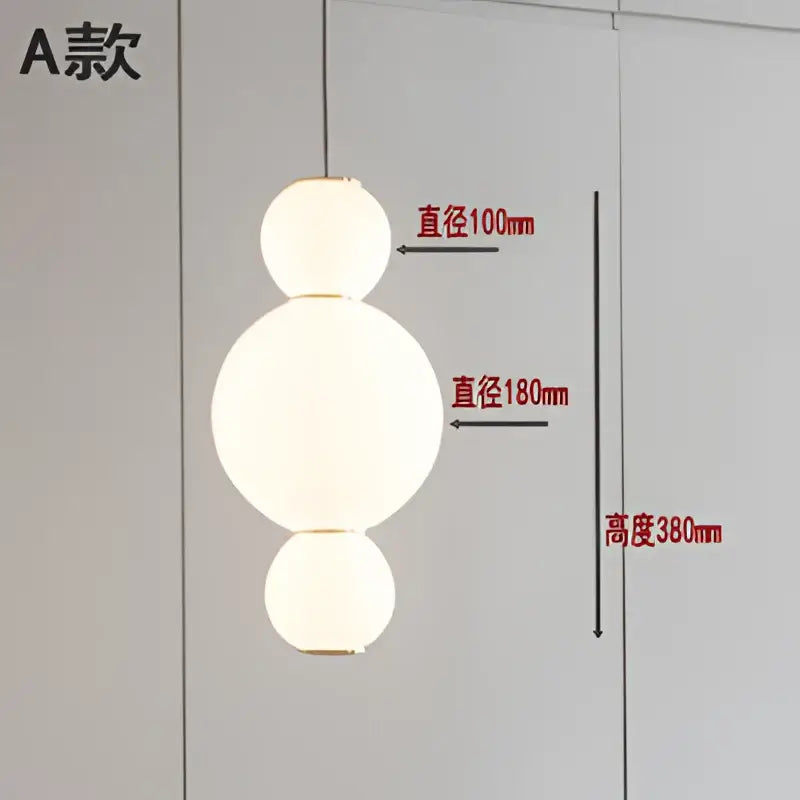 Modern white and gold spiral ball pendant kitchen led light