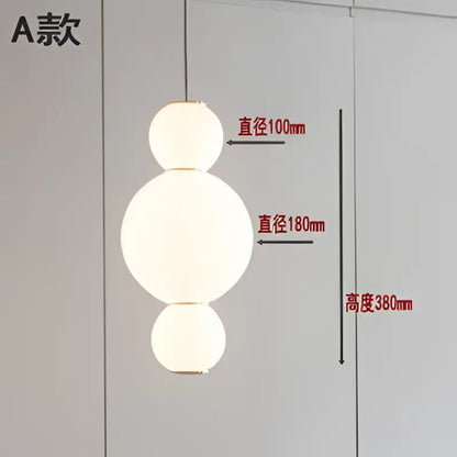 Modern white and gold spiral ball pendant kitchen led light