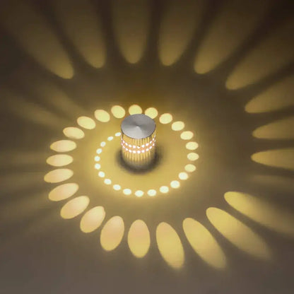 Modern silver led spiral wall light living room rgb art lamp