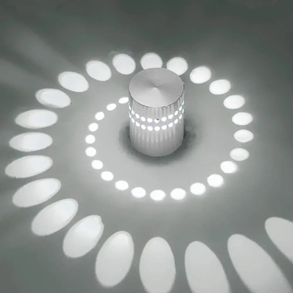 Modern silver led spiral wall light living room rgb art lamp