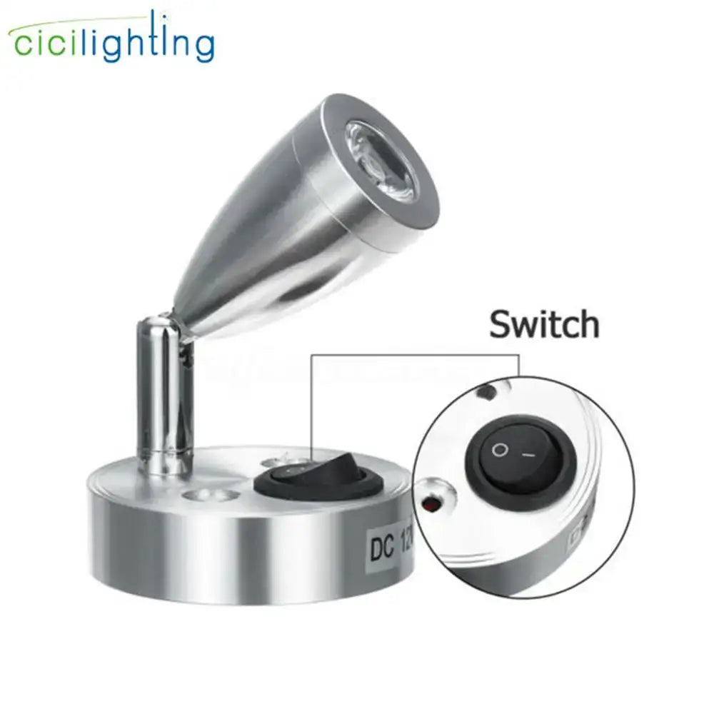 Modern silver led spot reading light rv and boat adjustable spotlight
