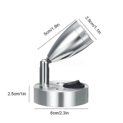 Modern silver led spot reading light rv and boat adjustable spotlight