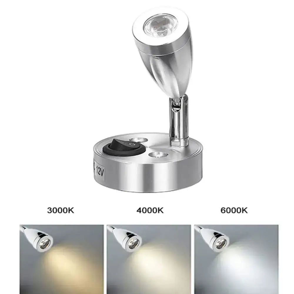 Modern silver led spot reading light rv and boat adjustable spotlight