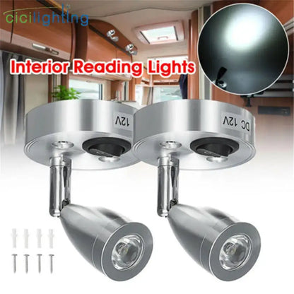 Modern silver led spot reading light rv and boat adjustable spotlight
