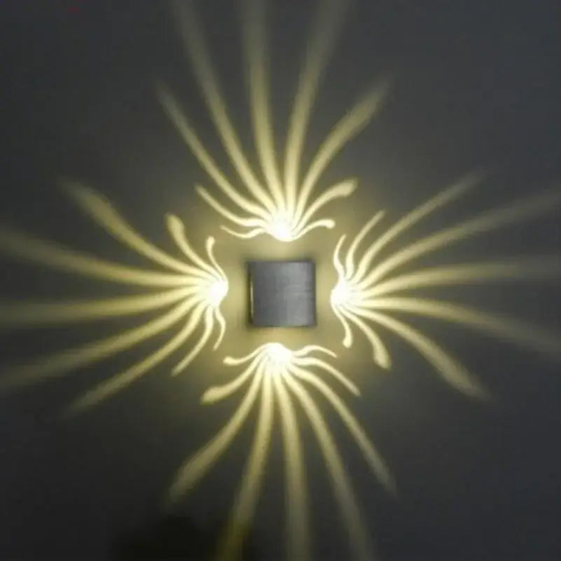 Modern blue led square aluminum wall lamp for bar interior lighting