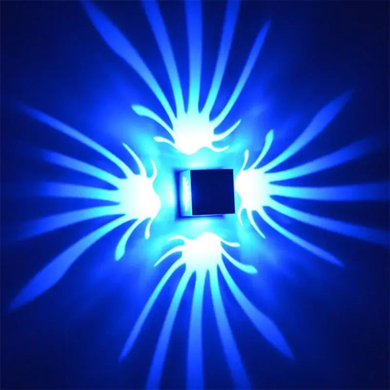 Modern blue led square aluminum wall lamp for bar interior lighting