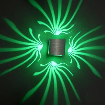 Modern blue led square aluminum wall lamp for bar interior lighting