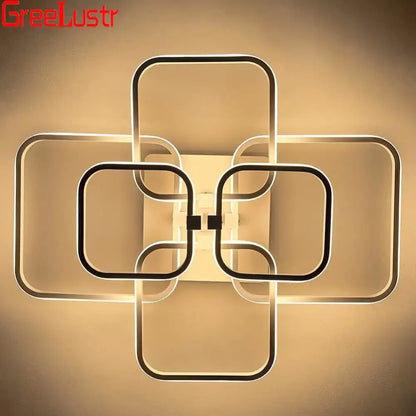 Modern white led square chandelier ceiling light for living room