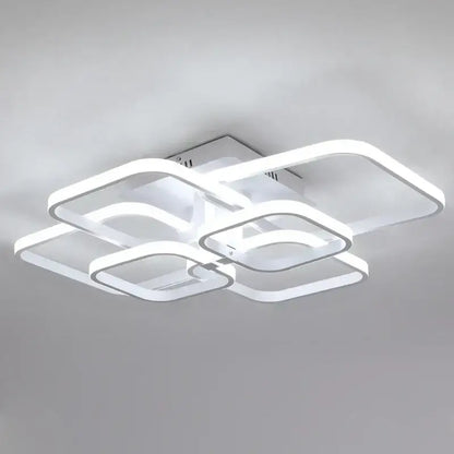 Modern white led square chandelier ceiling light for living room