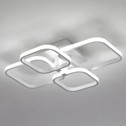 Modern white led square chandelier ceiling light for living room
