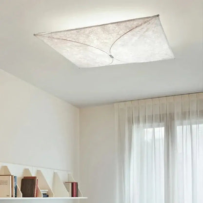 Modern off white led square fabric wall lamp bedroom light