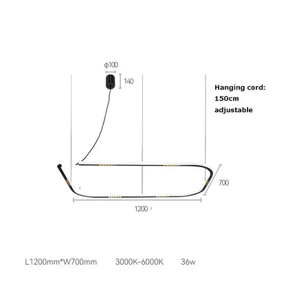 Modern minimalist white & black led square sensor chandelier living room