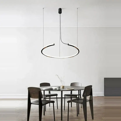Modern minimalist white & black led square sensor chandelier living room