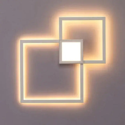 Modern black geometric square wall lamp for living room