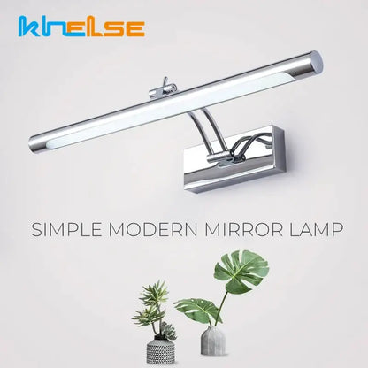 Modern chrome led stainless steel wall lamp bathroom mirror sconce