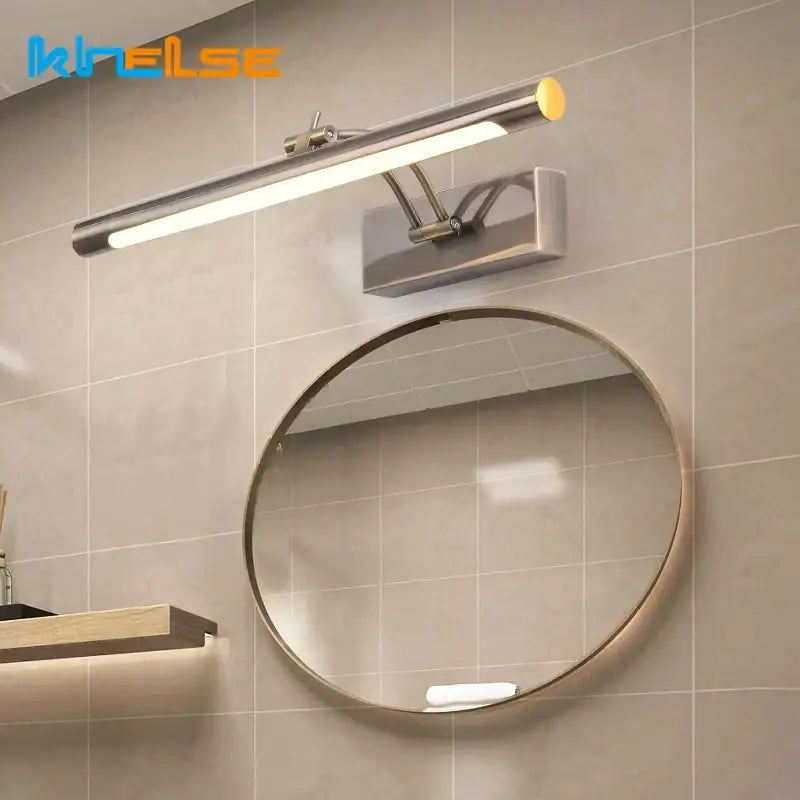 Modern chrome led stainless steel wall lamp bathroom mirror sconce