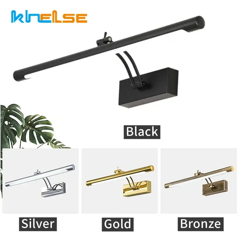 Gold stainless steel led wall lamp bathroom picture light