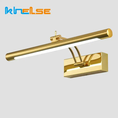 Gold stainless steel led wall lamp bathroom picture light