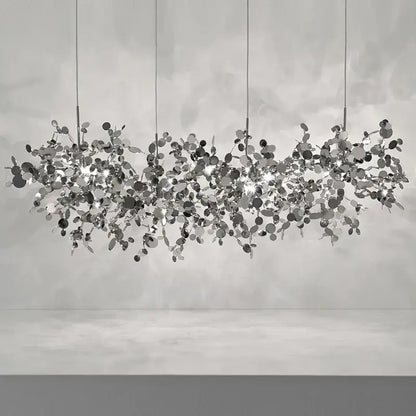 Modern gold leaf led stainless steel chandelier for living room